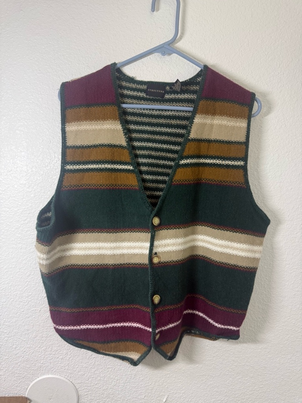 Structure brand vintage striped sweater vest